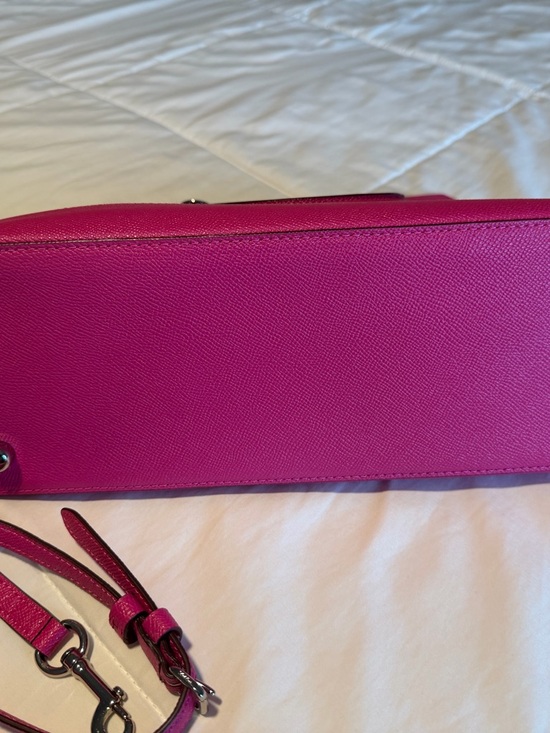 Coach Hot Pink Saffiano Dome Satchel - Picture 4 of 9